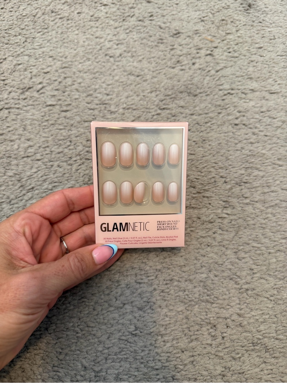 Glamnetic “Creamer” Press On Nails in Soft Pink - Natural Finish
